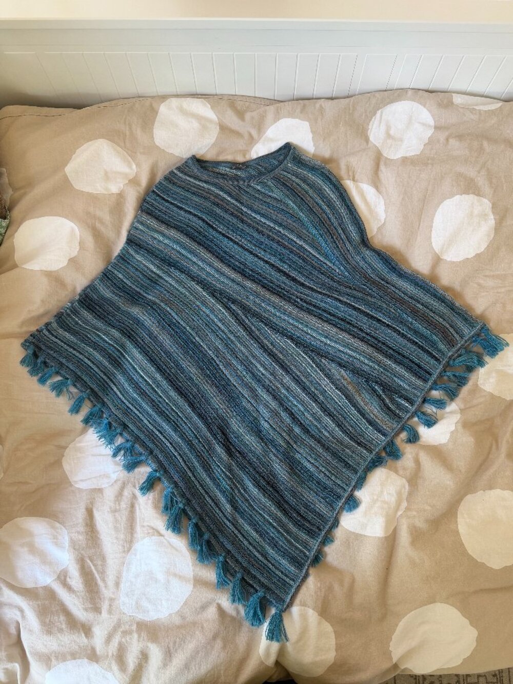 Striped Knit Poncho